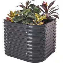 Load image into Gallery viewer, 32 In. Extra Tall 4 in 1 3.5 Ft. X 3.5 Ft. Modular Metal Oval Raised Garden Bed- Modern Gray