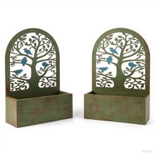 Load image into Gallery viewer, 2-Pack Metal Wall Planters W/Trellis for Climbing Plants-Indoor/Outdoor Use