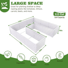 Load image into Gallery viewer, 74 In. U-Shaped White Metal Planter Box Raised Garden Bed for Planting Vegetables Flowers
