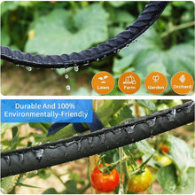 Load image into Gallery viewer, 25 Ft Flat Soaker Hose with Stake, Linkable Drip Irrigation System for Garden, Saves 82% Water, Leak-Free Design