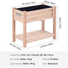 Load image into Gallery viewer, 33.9 In. L X 18.1 In. W X 30 In. H Wooden Raised Garden Bed Planter Box Flower Veget