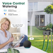 Load image into Gallery viewer, Wifi/Zigbee Automatic Water Timer with Gateway Dual Hose Garden Irrigation Watering System Sprinkler Programmer Support Alexa