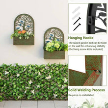 Load image into Gallery viewer, 2-Pack Metal Wall Planters W/Trellis for Climbing Plants-Indoor/Outdoor Use