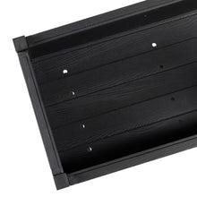 Load image into Gallery viewer, 46 In. L X 17 In. W X 28 In. H Black Plastic Wood Raised Garden Bed with Tools, Water Resistant Elevated Planter Box