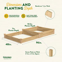 Load image into Gallery viewer, Original Natural Wood Cedar Rectangle Raised Garden Bed (96 In. L X 48 In. W X 10.5 In. H)