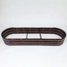 Load image into Gallery viewer, 5.6 Ft. Oval Brown Metal Garden Bed