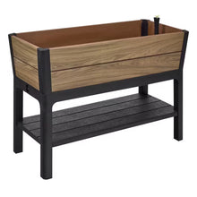 Load image into Gallery viewer, Oak Vinyl Resin Garden Bed Planter with Storage Shelf (44 In. L X 18 In. W X 31 In. H)