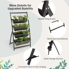Load image into Gallery viewer, 4 Ft. 4-Tier Black Metal Vertical Raised Garden Bed Elevated Planter Box with 4 Container Boxes