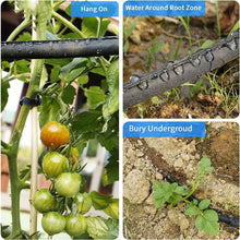 Load image into Gallery viewer, 25 Ft Flat Soaker Hose with Stake, Linkable Drip Irrigation System for Garden, Saves 82% Water, Leak-Free Design