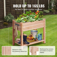 Load image into Gallery viewer, 33.9 In. L X 18.1 In. W X 30 In. H Wooden Raised Garden Bed Planter Box Flower Veget