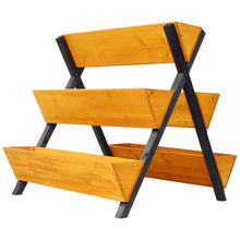 Load image into Gallery viewer, 34.6 In. X 29.5 In. X 32.6 In. Brown Wooden 3-Tier Raised Garden Bed with Legs-Kit for Flowers, Herbs, and Vegetables