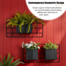 Load image into Gallery viewer, 10 In. H Kits and Accessories Iron Black Metal Vertical Wall Planters, Planter Stands