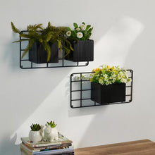 Load image into Gallery viewer, 10 In. H Kits and Accessories Iron Black Metal Vertical Wall Planters, Planter Stands