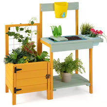 Load image into Gallery viewer, Wooden Potting Bench for Kids with See-Through Window Planter Box Garden Trellis