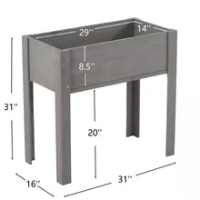 Load image into Gallery viewer, 29 In. Inner Length Grey Wood Rectangle Outdoor Raised Garden Bed Raised Planter Boxes with Legs (1-Pack)