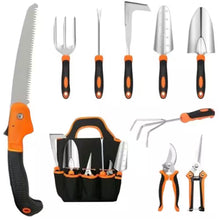 Load image into Gallery viewer, 10-Piece Garden Tool Set Stainless Steel Non-Slip Ergonomic Handle with Tote Bag Gift for Women Men Gardening
