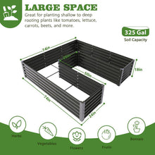 Load image into Gallery viewer, 74 In. U-Shaped Gray Metal Planter Box Raised Garden Bed for Planting Vegetables Flowers