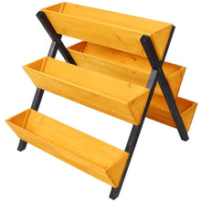 Load image into Gallery viewer, 34.6 In. X 29.5 In. X 32.6 In. Brown Wooden 3-Tier Raised Garden Bed with Legs-Kit for Flowers, Herbs, and Vegetables