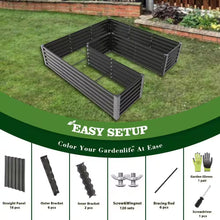 Load image into Gallery viewer, 74 In. U-Shaped Gray Metal Planter Box Raised Garden Bed for Planting Vegetables Flowers