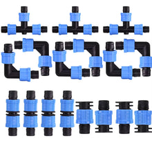 Load image into Gallery viewer, 20Pcs 16Mm 5/8 "Drip Irrigation with Elbow Tee End Plug Threaded Locking Connector Garden Agricultural Water Saving Ho