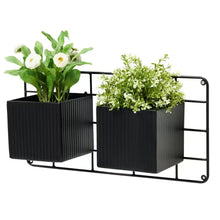 Load image into Gallery viewer, 10 In. H Kits and Accessories Iron Black Metal Vertical Wall Planters, Planter Stands