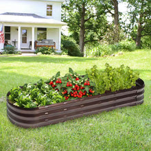 Load image into Gallery viewer, 5.6 Ft. Oval Brown Metal Garden Bed