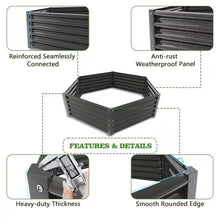 Load image into Gallery viewer, 70 In. Gray Metal Planter Box Raised Garden Bed for Planting Vegetables Flowers