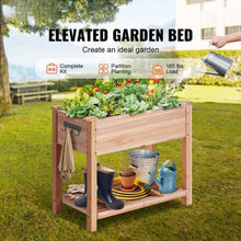 Load image into Gallery viewer, 33.9 In. L X 18.1 In. W X 30 In. H Wooden Raised Garden Bed Planter Box Flower Veget