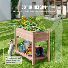 Load image into Gallery viewer, 33.9 In. L X 18.1 In. W X 30 In. H Wooden Raised Garden Bed Planter Box Flower Veget