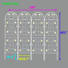 Load image into Gallery viewer, 71 In. Cream White Metal Garden Trellis for Climbing Plants Rustproof Outdoor Flower Support (4-Pack)