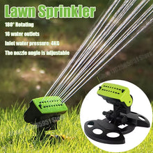 Load image into Gallery viewer, Garden Automatic Sprinkler 16 Water Outlets 180° Rotating for Home, Farm, Lawn, Backyard, Garden Irrigation System Water Sprayer