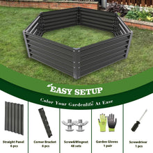 Load image into Gallery viewer, 70 In. Gray Metal Planter Box Raised Garden Bed for Planting Vegetables Flowers