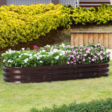 Load image into Gallery viewer, 5.6 Ft. Oval Brown Metal Garden Bed