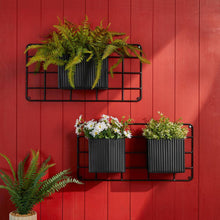 Load image into Gallery viewer, 10 In. H Kits and Accessories Iron Black Metal Vertical Wall Planters, Planter Stands