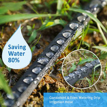Load image into Gallery viewer, 100 Ft. Flat Soaker Hose W/ Stakes for Garden, Linkable Drip Hose for DIY Irrigation System, Dual-Layer Leak-Free Design