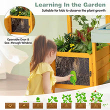 Load image into Gallery viewer, Wooden Potting Bench for Kids with See-Through Window Planter Box Garden Trellis