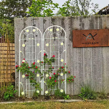 Load image into Gallery viewer, 71 In. Cream White Metal Garden Trellis for Climbing Plants Rustproof Outdoor Flower Support (4-Pack)