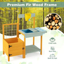 Load image into Gallery viewer, Wooden Potting Bench for Kids with See-Through Window Planter Box Garden Trellis