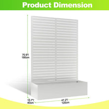 Load image into Gallery viewer, 47 In. X 16 In. X 71 In. White Metal Raised Garden Planter Box with Trellis for Climbing Plants and Cucumbers