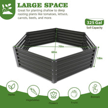 Load image into Gallery viewer, 70 In. Gray Metal Planter Box Raised Garden Bed for Planting Vegetables Flowers