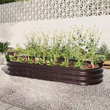 Load image into Gallery viewer, 5.6 Ft. Oval Brown Metal Garden Bed