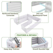 Load image into Gallery viewer, 74 In. U-Shaped White Metal Planter Box Raised Garden Bed for Planting Vegetables Flowers