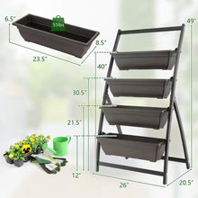 Load image into Gallery viewer, 4 Ft. 4-Tier Black Metal Vertical Raised Garden Bed Elevated Planter Box with 4 Container Boxes
