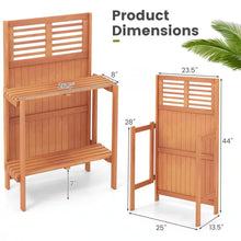 Load image into Gallery viewer, 26.5 In. W X 44 In. H Natural Wood Potting Bench Waterproof Garden Table with 2-Tier Open Storage Shelf
