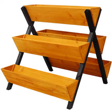 Load image into Gallery viewer, 34.6 In. X 29.5 In. X 32.6 In. Brown Wooden 3-Tier Raised Garden Bed with Legs-Kit for Flowers, Herbs, and Vegetables