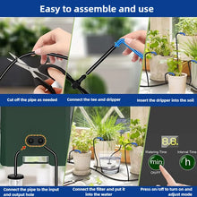 Load image into Gallery viewer, Solar Irrigation System for Garden Balcony Automatic Drip Irrigation DIY Garden Watering System Drip Hose Irrigation Outdoor Use