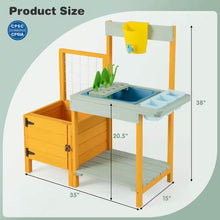 Load image into Gallery viewer, Wooden Potting Bench for Kids with See-Through Window Planter Box Garden Trellis