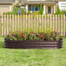 Load image into Gallery viewer, 5.6 Ft. Oval Brown Metal Garden Bed
