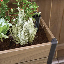 Load image into Gallery viewer, Oak Vinyl Resin Garden Bed Planter with Storage Shelf (44 In. L X 18 In. W X 31 In. H)