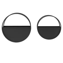 Load image into Gallery viewer, Round Black Iron Wall Mounted Planters (Set of 2)